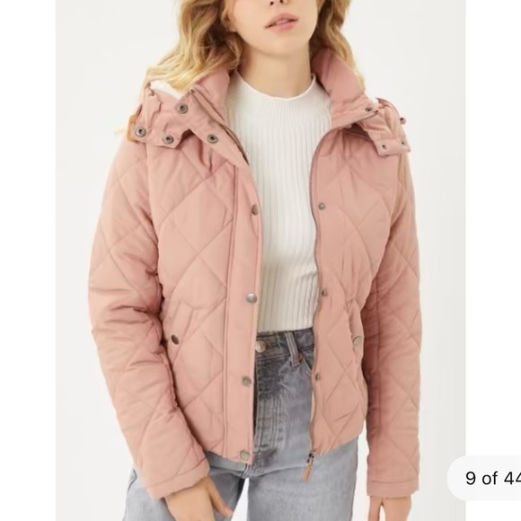 Quilted Puffer Jacket with Removable Hood. Size Small. - Picture 3 of 11